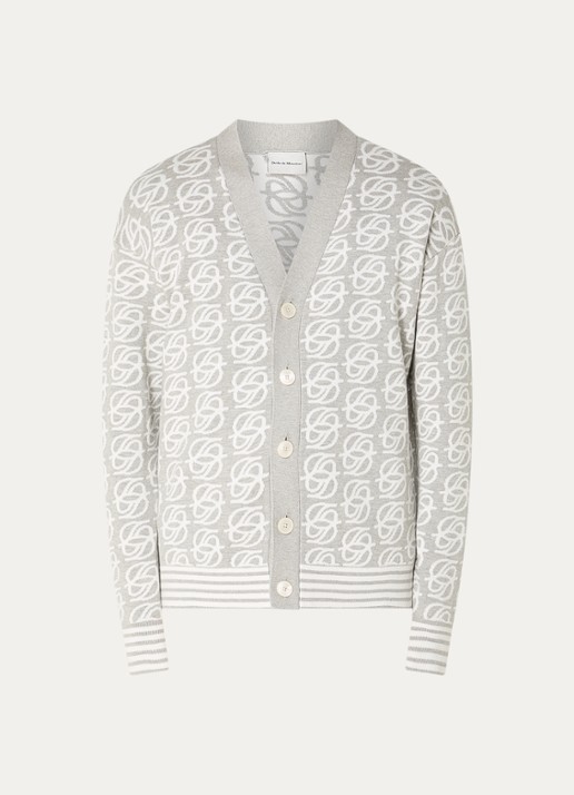 Drôle de Monsieur D Mirror fijngebreid vest met logoprint - voorkant 2 grijs