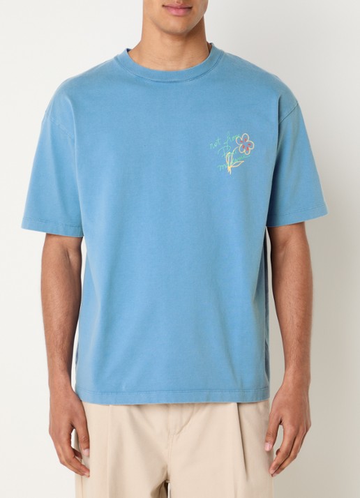 Drôle de Monsieur Equisse T-shirt logo- en backprint - achterkant 4 blauwgrijs