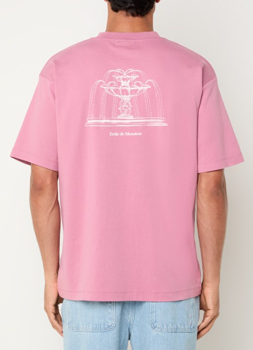 Drôle de Monsieur Fountain T-shirt met logo- en backprint