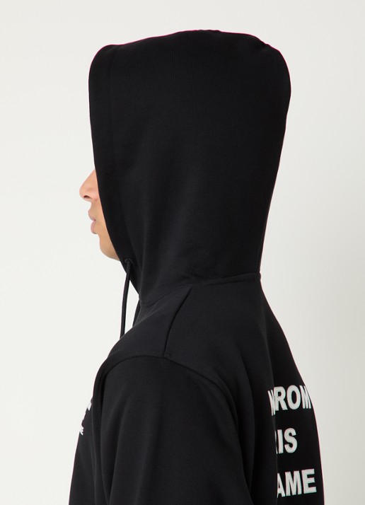 Drôle de Monsieur Hoodie met front- en backprint - detail 5 zwart