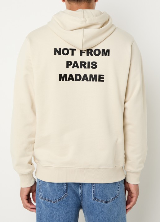 Drôle de Monsieur Hoodie met front- en backprint - achterkant 3 beige