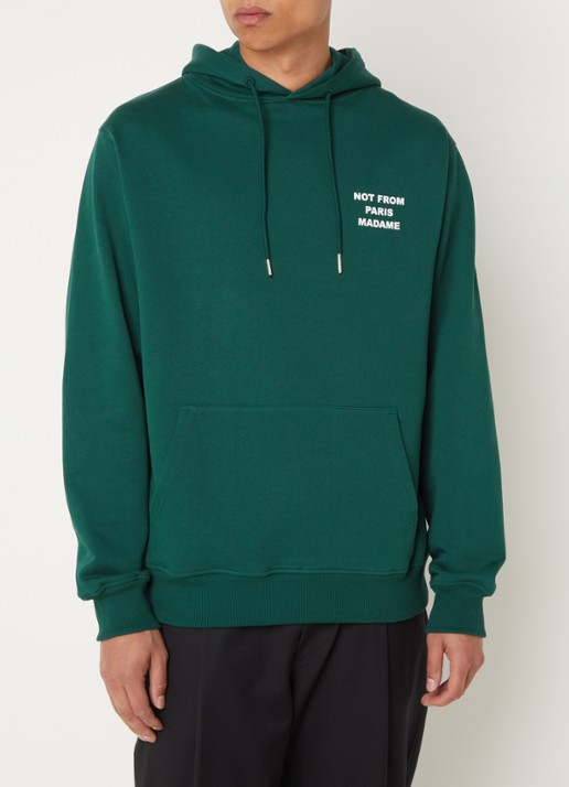 Drôle de Monsieur Hoodie met front- en backprint - achterkant 5 groen