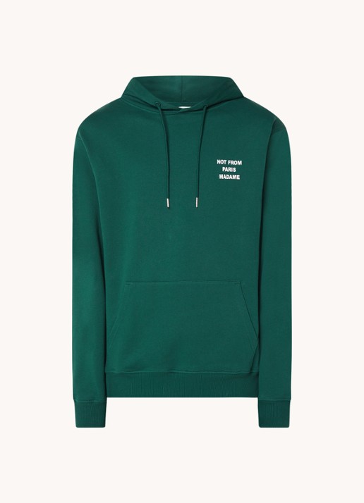 Drôle de Monsieur Hoodie met front- en backprint - voorkant 3 groen