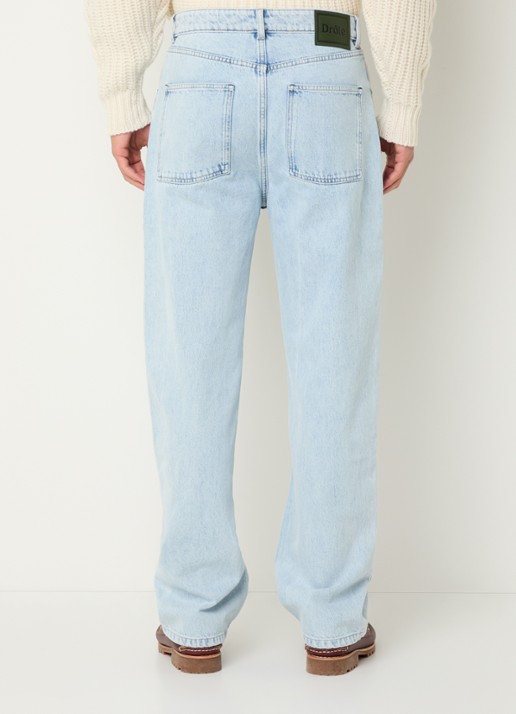 Drôle de Monsieur Loose fit jeans met lichte wassing - achterkant lichtblauw