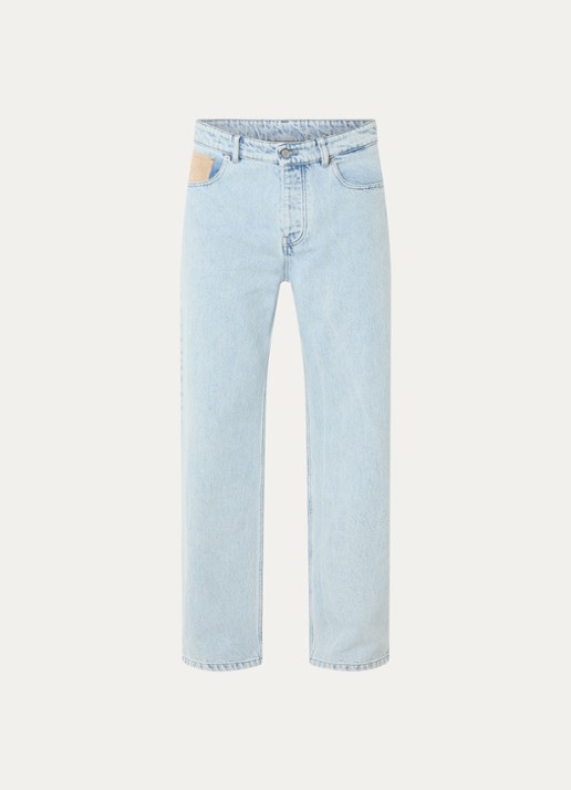 Drôle de Monsieur Loose fit jeans met lichte wassing - voorkant 2 lichtblauw