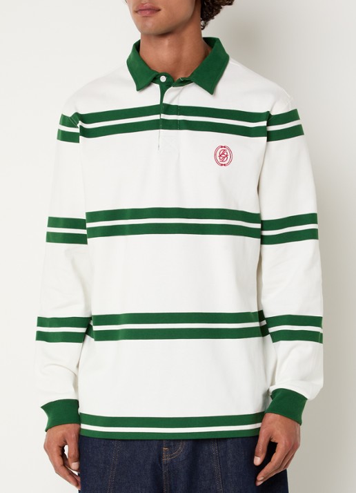 Drôle de Monsieur Regular fit polo met streepprint en logo
