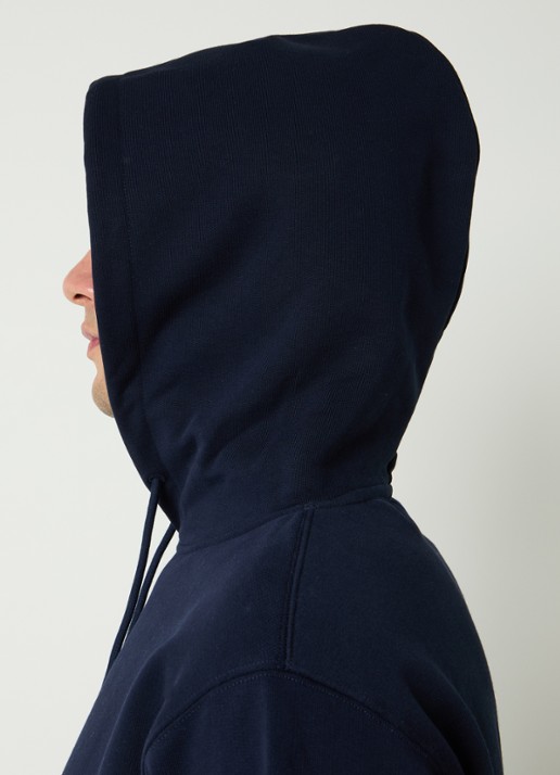 Drôle de Monsieur Slogan Classique hoodie met logo - detail 5 donkerblauw