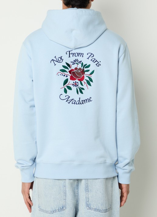 Drôle de Monsieur Slogan Rose hoodie met logoborduring