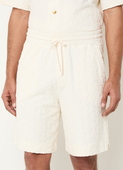 Drôle de Monsieur Straight fit korte broek met structuur en steekzakken