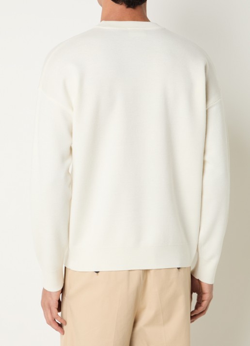 Drôle de Monsieur Sweater met borduring - achterkant creme
