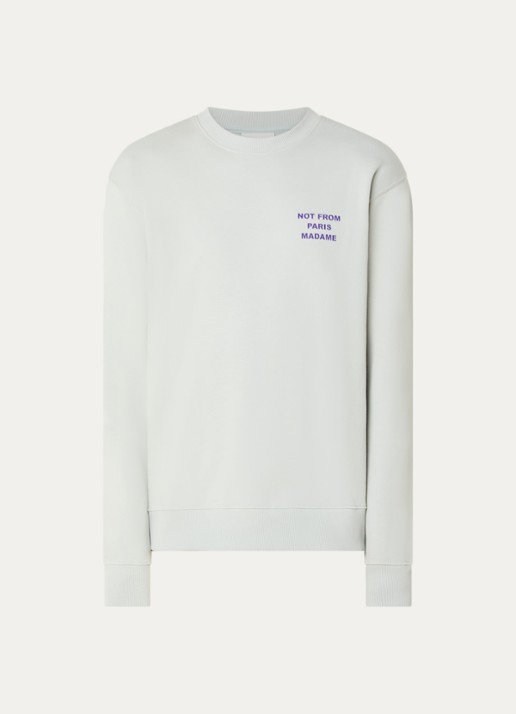 Drôle de Monsieur Sweater met front- en backprint - voorkant 3 lichtgroen