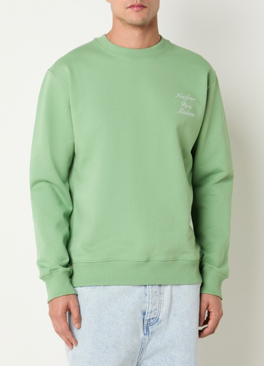 Drôle de Monsieur Sweater met logoborduring - achterkant 4 groen