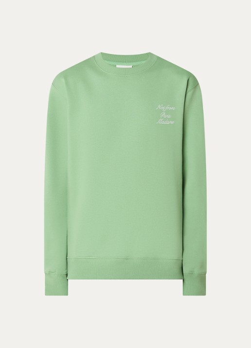 Drôle de Monsieur Sweater met logoborduring - voorkant 2 groen