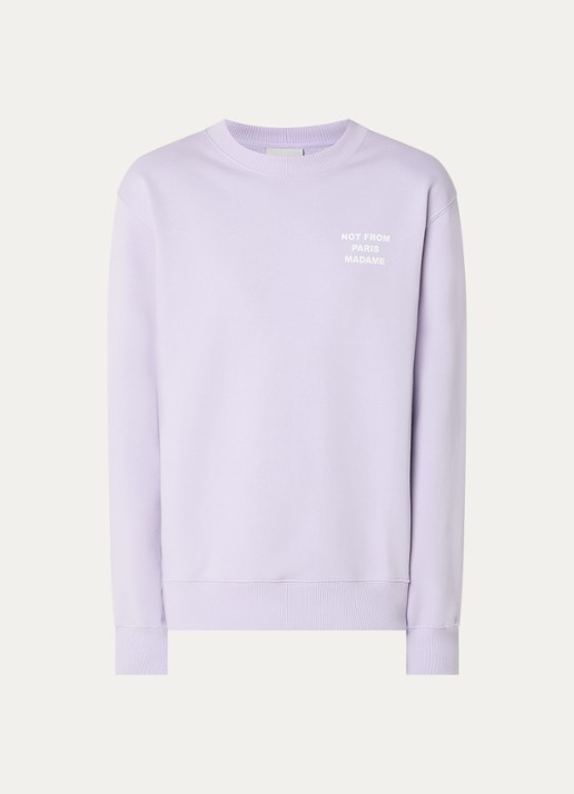 Drôle de Monsieur Sweater met logoprint - voorkant lila