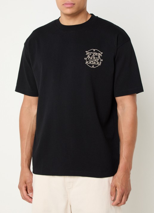 Drôle de Monsieur T-shirt met borduring - achterkant 4 zwart