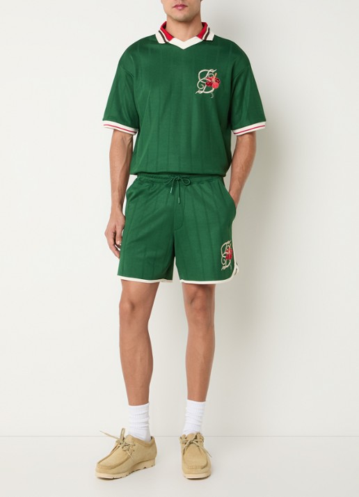 Drôle de Monsieur T-shirt met borduring - voorkant 2 groen
