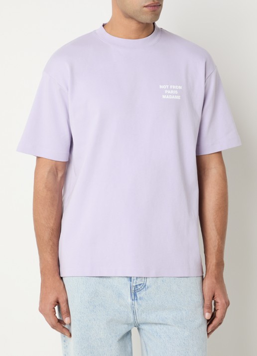 Drôle de Monsieur T-shirt met front- en backprint - achterkant 4 lavendel