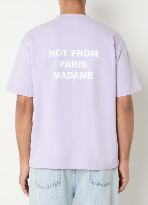 Drôle de Monsieur T-shirt met front- en backprint - detail 3 lavendel