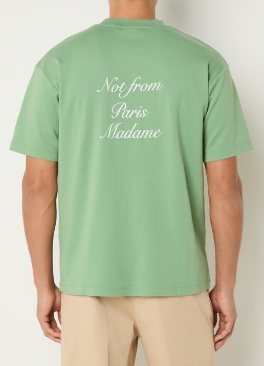 Drôle de Monsieur T-shirt met logo- en backprint