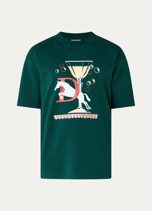 Drôle de Monsieur T-shirt met print - voorkant groen