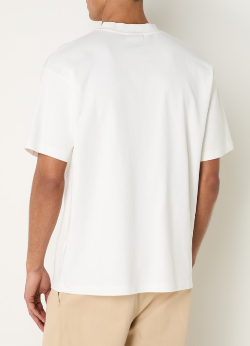 Drôle de Monsieur T-shirt met print - achterkant 4 gebroken wit