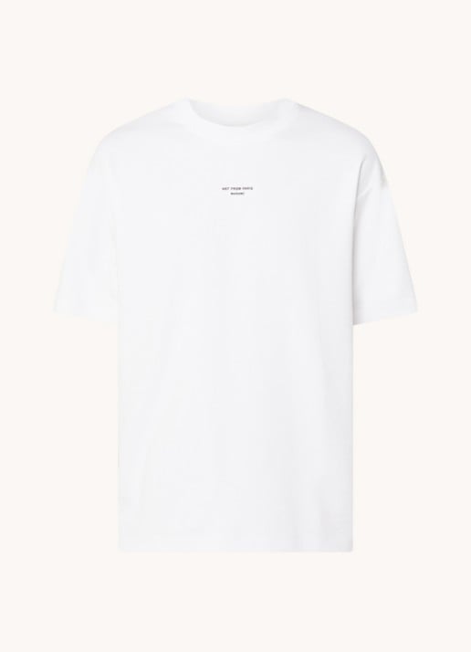 Drôle de Monsieur T-shirt met print - voorkant 3 gebroken wit