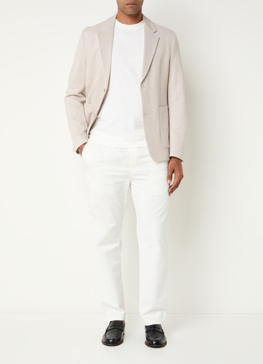 DRYKORN Marls regular fit colbert met gemêleerd dessin en opgestikte zakken - voorkant 4 beige