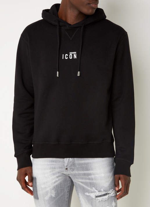 Dsquared2 Be Icon hoodie met logoprint - detail 3 zwart