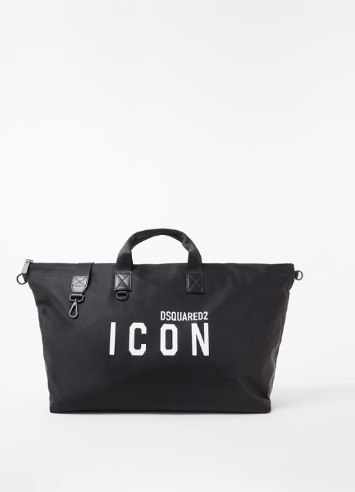 Dsquared2 Be Icon shopper met afneembare schouderriem - voorkant zwart
