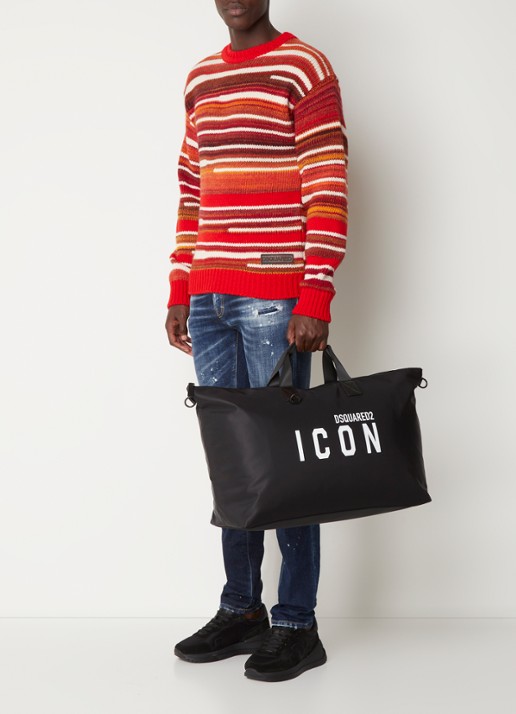 Dsquared2 Be Icon shopper met afneembare schouderriem - voorkant 2 zwart