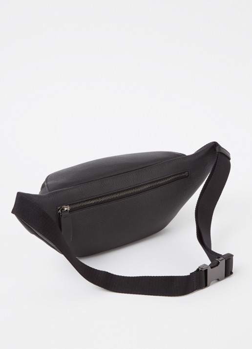Dsquared2 Bob heuptas van leer met logo - achterkant zwart
