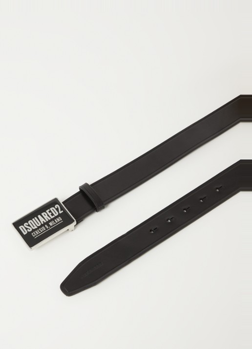 Dsquared2 Ceresio 9 riem met logo  - detail 2 zwart