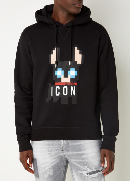 Dsquared2 Ciro Pixel Icon hoodie met logoprint - detail 3 zwart