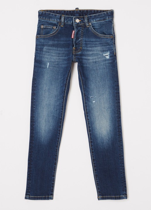 Dsquared2 Cool Guy slim fit jeans met stretch - voorkant 2 indigo