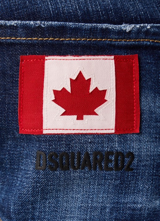 Dsquared2 Cool Guy slim fit jeans met verwassen afwerking - detail 6 indigo