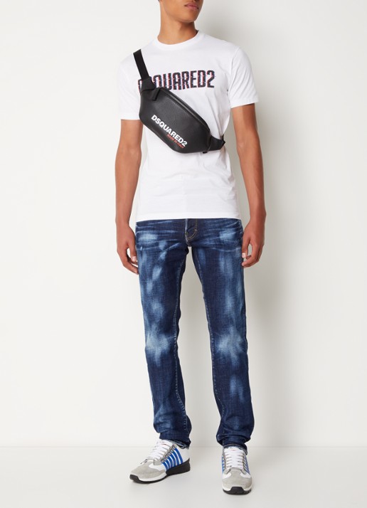 Dsquared2 Cool Guy slim fit jeans met verwassen afwerking - voorkant 3 indigo