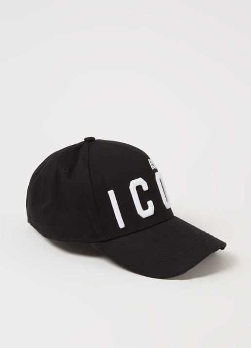 Dsquared2 Icon pet met logoborduring - voorkant zwart