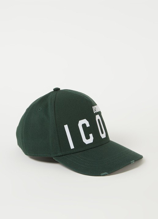 Dsquared2 Icon pet met logoborduring - voorkant groen