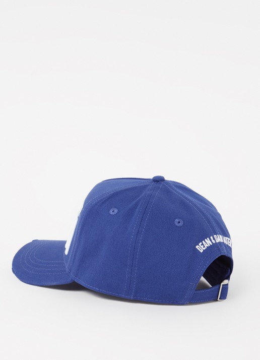 Dsquared2 Icon pet met logoborduring - detail 2 kobaltblauw