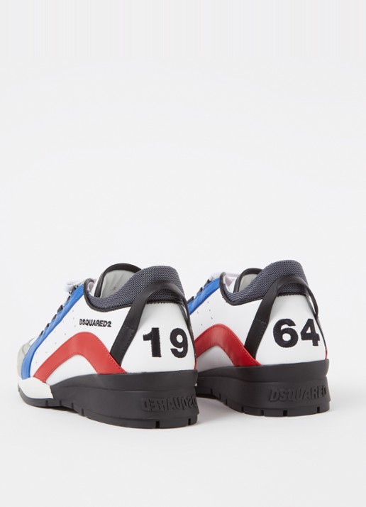 Dsquared2 Legendary sneaker van kalfsleer met kalfssuède details - detail 2 wit