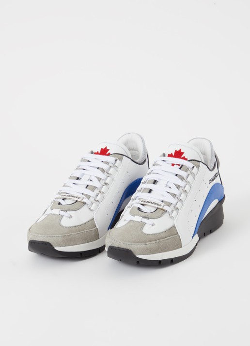 Dsquared2 Legendary sneaker van kalfsleer met suède details  - detail 4 wit