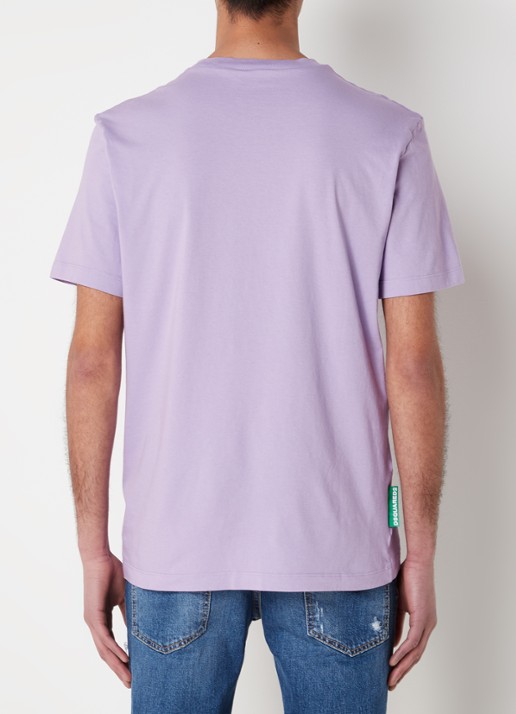 Dsquared2 Olop T-shirt met logoprint - achterkant 3 lichtpaars
