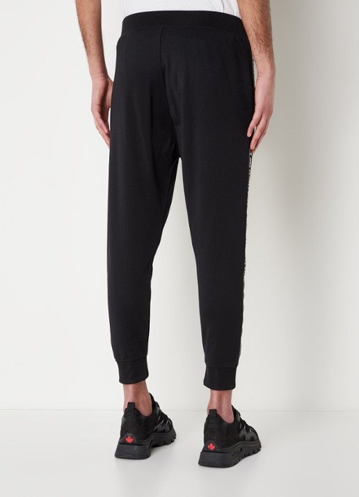 Dsquared2 Olop tapered fit joggingbroek met logotape  - achterkant 4 zwart