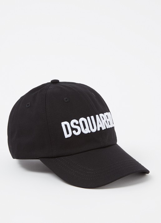 Dsquared2 Pet met logo borduring - voorkant zwart
