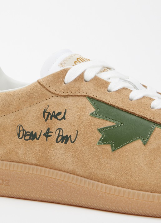 Dsquared2 Rebels sneaker van suède met kalfsleren details - detail 4 camel