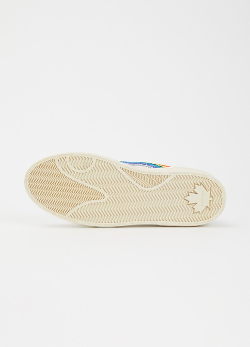 Dsquared2 Rider Rainbow sneaker van geitenleer met suède details - detail 5 wit