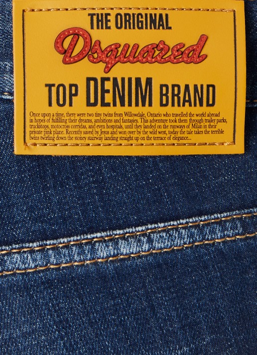 Dsquared2 Slim fit jeans met destroyed afwerking  - detail 4 indigo
