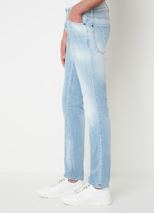 Dsquared2 Slim fit jeans met destroyed details en verwassen afwerking - detail 3 indigo