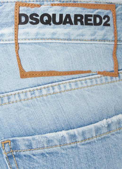 Dsquared2 Slim fit jeans met destroyed details en verwassen afwerking - detail 4 indigo