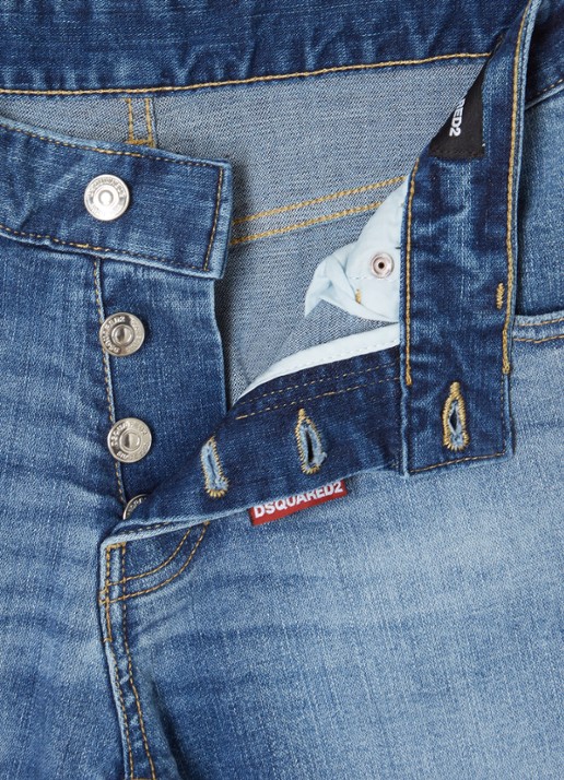 Dsquared2 Straight fit korte broek van denim - detail 3 indigo